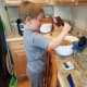 Step Seven: Fill each of your jars to the bottom of each jar neck with beans.