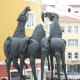 Sculpture near the indoor market in Mahon.