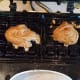 Portion out your cookie batter onto the waffle iron.
