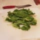 In the meantime, dice your fresh spinach leaves really small.