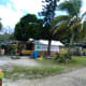 Market stalls set up especially to cater for the cruise tourists. These will be dismantled afterwards.