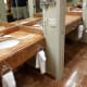 The two separate sinks can be seen here in the bathroom area.