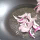 Sautée the thinly sliced onion.