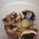 Mushrooms and zucchini, I put them in the same bowl because I was the only one eating them
