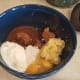 And then I added my yogurt and bananas (that I had smashed in another bowl first).