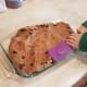 Press your cookie dough down into the bottom of your pan.