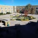 Grand Canyon Railway Hotel courtyard view.
