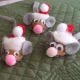The ears are overlapped and glued to make a slight concave circle.