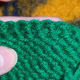 Elastic bind off as viewed from the back.