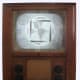 Old TV with Test Pattern on Display