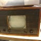 An early RCA Victor television set on display at the Malone Area Heritage Museum.