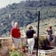 Viewing one of the garden plots and hillside scenery from the monastery
