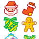 Just print, cut and decorate with beads to glitter to make your own Christmas ornaments!