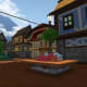 The Karamelle City Peanut Buttercups are cleverly hidden in a flowerbed next to the crafting vendors.