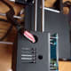 Top of extruder showing hole used to insert PLA filament
