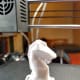This chess piece will require more sanding than most projects because a temporary support was built to to allow for construction of the horse-head which jutted far beyond the body of the chess piece