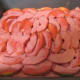 Sprinkle the raspberry jello over the apple slices