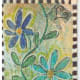 Flowers and leaves colored with watercolor paint.