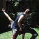 Attacker falls over defender's left hip
