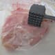 With a mallet, flatten the chicken thighs in a freezer bag