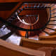 Looking up inside towards the top of the stairs inside the lighthouse.