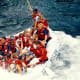 We were told to hang on to ropes inside the raft.
