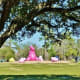 View of these whimsical sculptures in the park