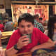 Our son Ben enjoys a lemonade at the Circle B Chuckwagon dinner.