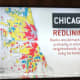 A map of redlining that was shown on the television news series where residents join together to fight segregation in Chicago.