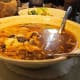 For lunch at Jimmy's Thai restaurant, we had a variety of seafood, fish, chicken and beef mixed in ramen noodles with cold sake and chi tea.