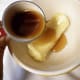 Pour 1/4 cup 100% pure maple syrup on 1/2 cup softened butter.