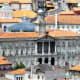 View of Palacio da Bolsa, Porto from Mosteiro da Serra de Pilar.