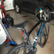 Ascher tail light mounted to the seat tube. (Whoa! That bike needs a bath!)