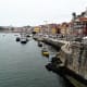 View towards Cais da Ribeira from the lower level of Ponte de Dom Luis 1, Porto.