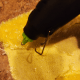 Fold outer edges into the center and secure with hot glue.