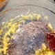 Add this to the butter mixture. Use a spatula to stir until evenly combined.