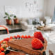 Serve the chocolate tart on a serving plate.