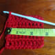 Gauge swatch: 5 rows of 10 dc's