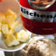Add the butter into the mixture and continue mixing for 1–2 minutes.