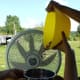 Corn is cleaned of chaff.