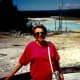 My mother in the Porcelain Basin area of Yellowstone