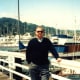 My hubby with the marina as a backdrop - One of the marinas in Sausalito