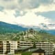 View of Swiss Alps from Montreux
