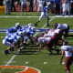 The Duke University Blue Devils at the line of scrimmage against the 2007 Virginia Tech Hokies football team October 2007.