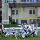 Connor Barth of the North Carolina Tar Heels kicks a field goal against the Maryland Terrapins, Kenan Stadium, Chapel Hill, NC.