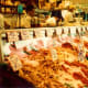 Crab legs on ice at Pike Place Market