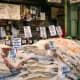 Fish on display and for sale at Pike Place