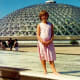 My niece cooling off outside of the Bloedel Conservatory