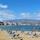Sunbeds angled to catch the sun on Playa de las Canteras.