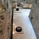 Modern sculptures inside Castillo de la Luz.